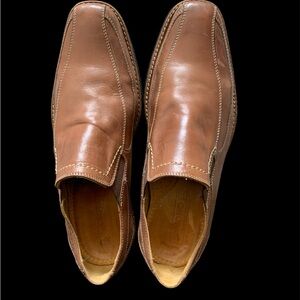 Sandro Brown Leather Slip-On Loafers Pre-loved Shors.